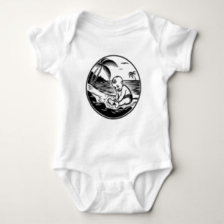 Body Minimalist Baby Bodysuit with Tropical Beach