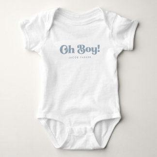 Body Minimaliste "Oh Boy!" Nom personnalisé de bébé gar