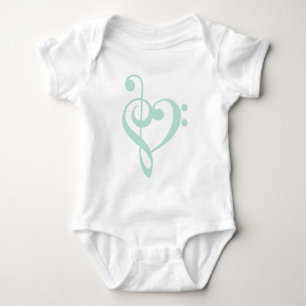 Body Mint Green Treble Clef & Bass Clef Heart