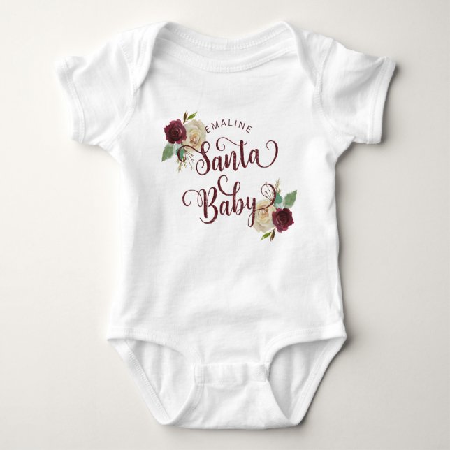 Body Mistletoe Manor Noël Floral Père Noël bébé fille (Devant)