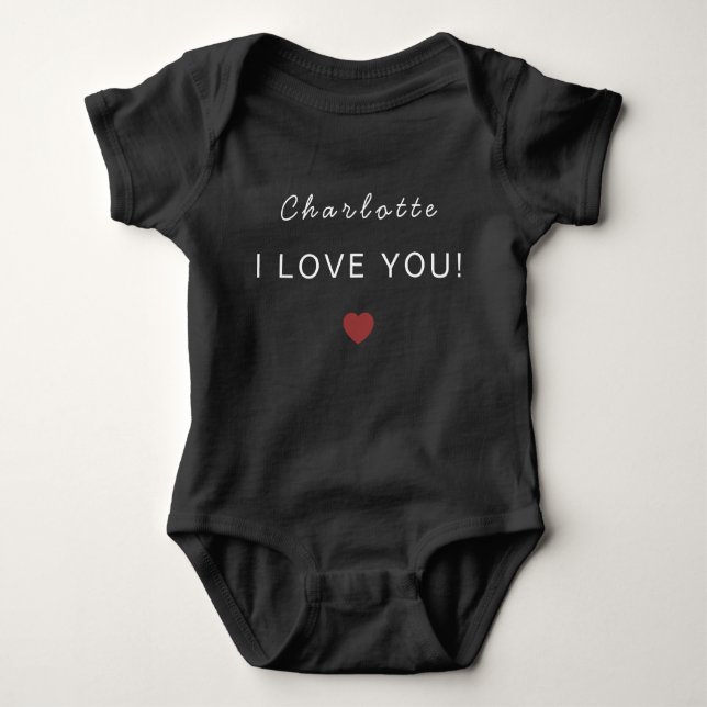 Body Modern Personalized Valentine Baby Bodysuit (Devant)