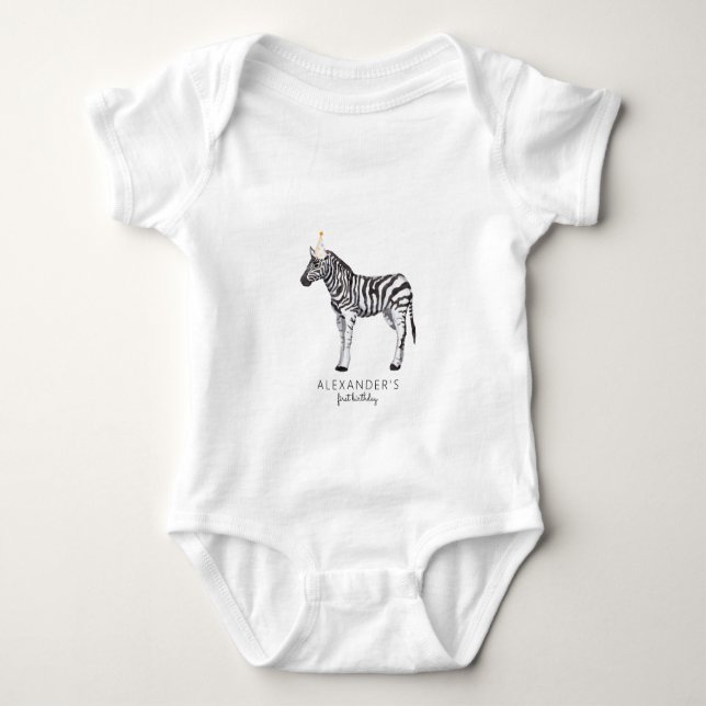 Body Moderne Simple Party Animal 1er anniversaire Baby  (Devant)