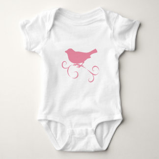 Body Moineau rose avec le ruban