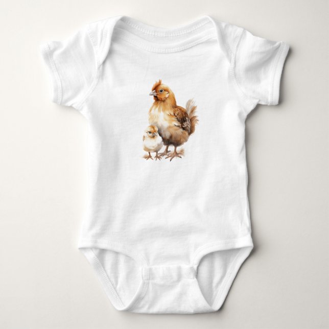 Body Momma Chicken and Baby Chick, Momma Hen, (Devant)