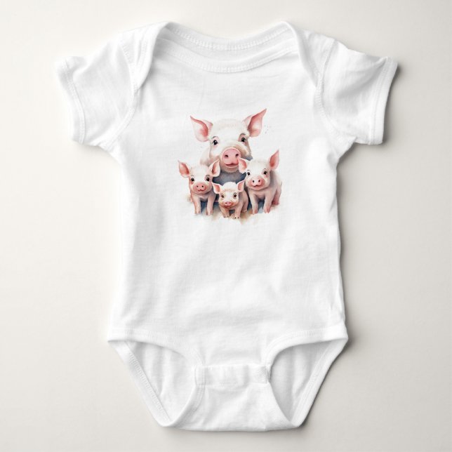 Body Momma Cochon avec petit cochon (Devant)