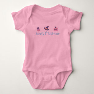 Body Mon 1er Citrouille rose Halloween personnalisé