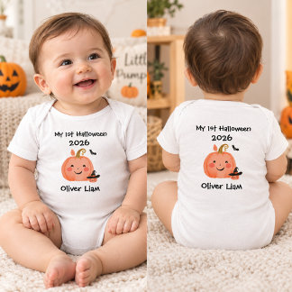 Body Mon 1er Halloween 2026 Citrouille Souriante Sorciè