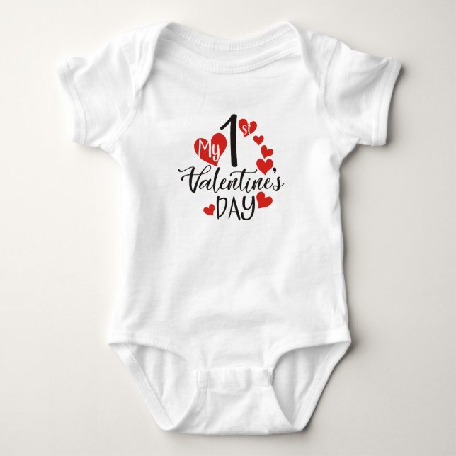 Body Mon 1er maillot de bébé de la Saint Valentin (Devant)