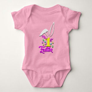 Body Mon 1er maillot rose de bébé de Pâques - Pâques
