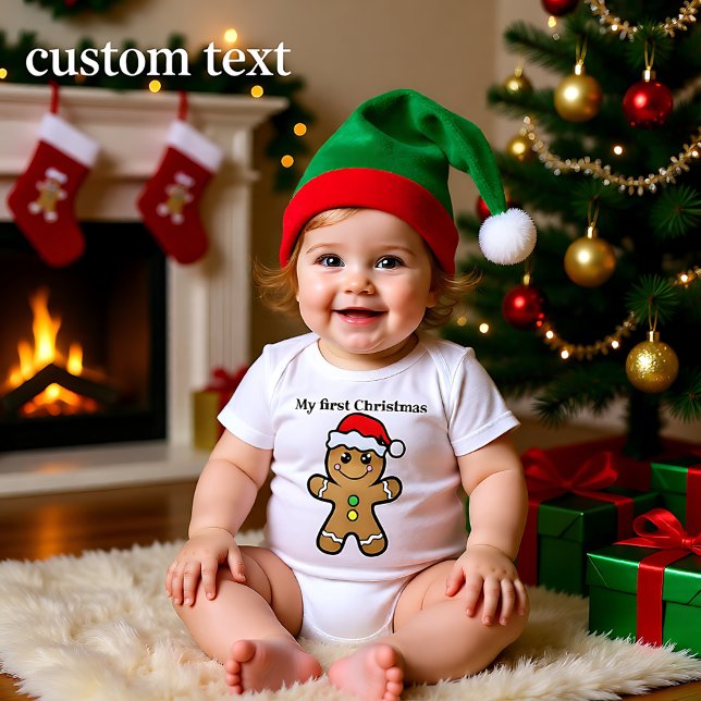 Body 🎅🎄 Mon 1er Noël avec un adorable nouveau-né garç (🎅🎄 My 1st Christmas for cute newborn boy Baby Bodysuit)