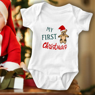 Body Mon 1er Noël Ourson Bébé Première Photo
