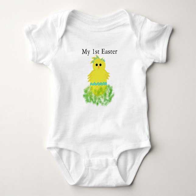 Body Mon 1er T-shirt Pâques Baby Boys Chick Egg Creeper (Devant)