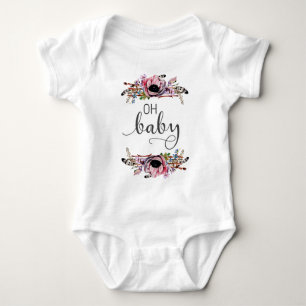 Body Mon bébé   Baby Girl Boho Floral Plumes Cadre Tutu