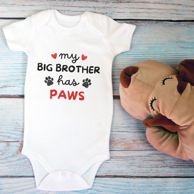 Body Mon grand frère a des pattes Adorables amateurs d' (My Big Brother Has Paws Cute Pet Lovers Baby Bodysuit)