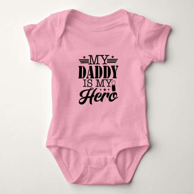 Body Mon Papa Est Mon Héros Baby Bodysuit (Devant)