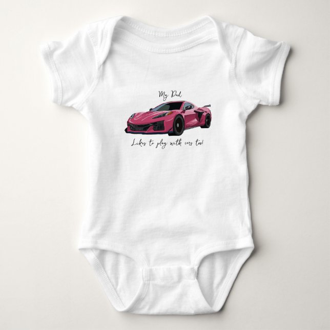 Body Mon père aime jouer avec Corvettes C8 Rose (Devant)
