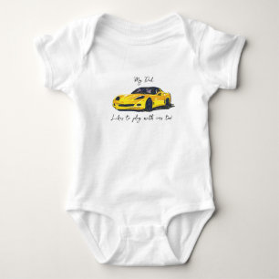 Body Mon père aime jouer avec les corvettes C6 jaune