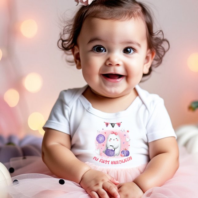 Body Mon premier bébé fille Halloween petit boo bodysui (My first Halloween baby girl little boo bodysuit)