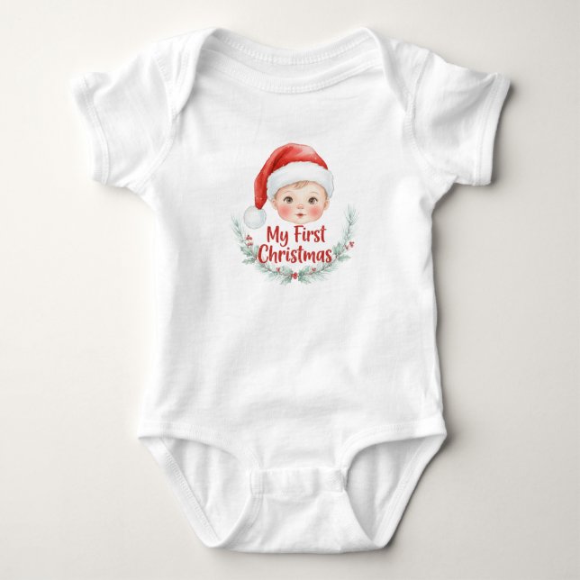 Body Mon premier bébé Noël Pine Fêtes (Devant)