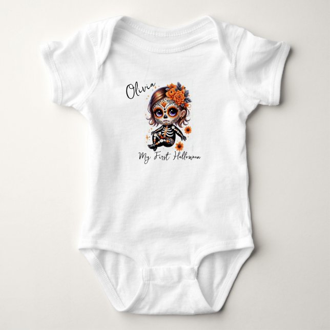 Body Mon premier crâne de sucre pour bébé d'Halloween (Devant)