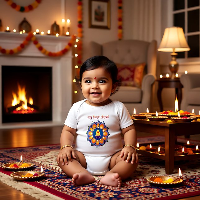 Body Mon premier Diwali (My first Diwali Baby Bodysuit)