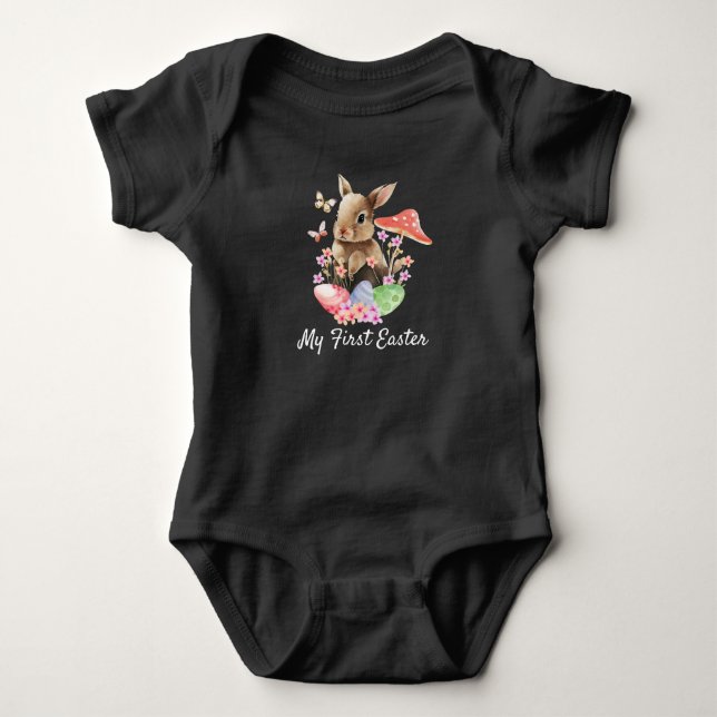 Body Mon premier maillot bébé lapin d'aquarelle de Pâqu (Devant)