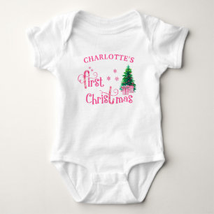 Body Mon premier Noël Arbre de Noël rose et cadeaux