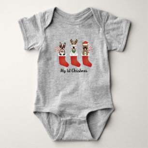 Body Mon premier Noël Chiens de taureaux français Stock