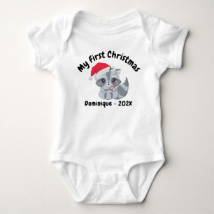 Body Mon premier Noël de bébé Raton laveur mignon perso