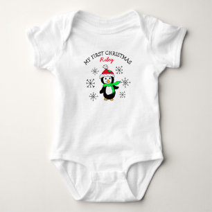 Body Mon premier Noël Pingouin Snowflakes Baby Tee