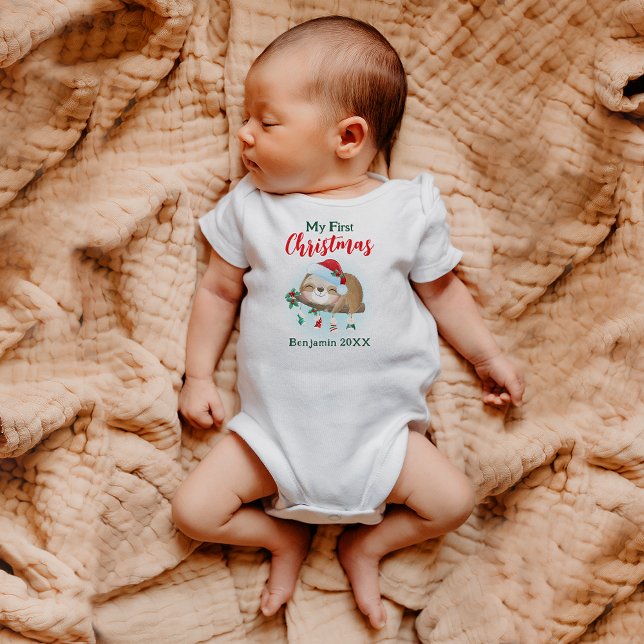 Body Mon premier nom de bébé personnalisé de Noël (Créateur téléchargé)