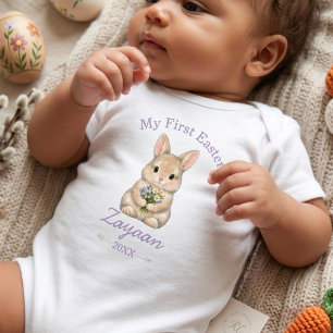 Body Mon premier Pâques 2026 personnalisé Lapin mignon 
