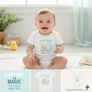 Body Mon premier Pâques personnalisé Poulet Mignon 2026