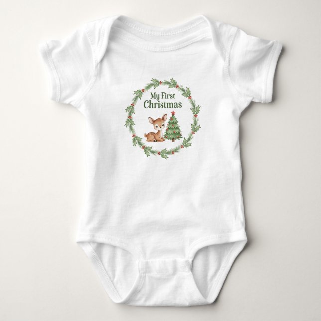 Body Mon premier T-shirt de Noël pour bébé (Devant)