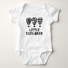 Monochrome "Little Explorer" Design Bodysuit bébé