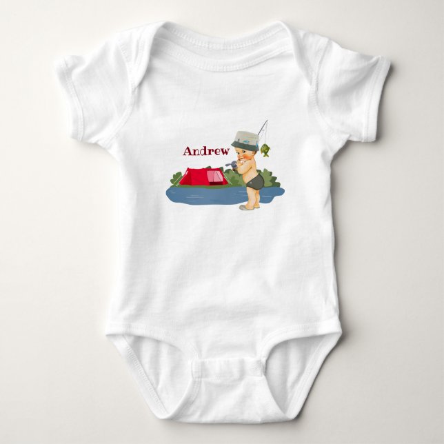 Body Monogram Baby Fisherman une pièce T-shirt (Devant)