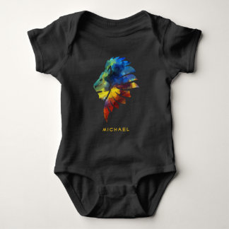 Body Monogramme aquarelle du Roi Lion coloré pour lui