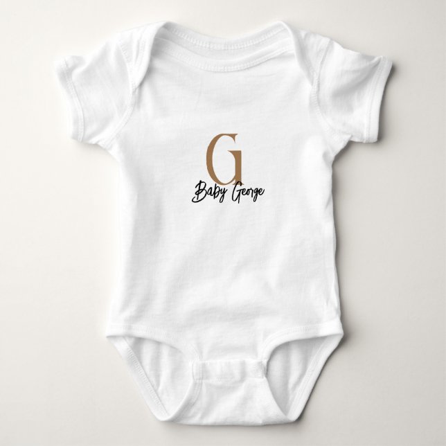 Body monogramme bébé unisex nom personnalisation minima (Devant)