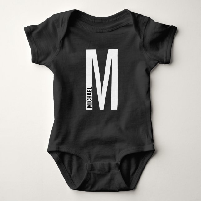 Body Monogramme et nom personnalisés modernes (Devant)