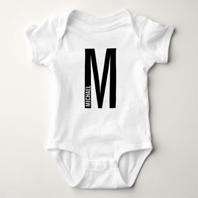 Body Monogramme et nom personnalisés modernes (Devant)