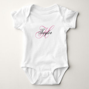 Body Monogramme fantaisie noir et rose