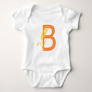 Body monogramme floral B lettre majuscule