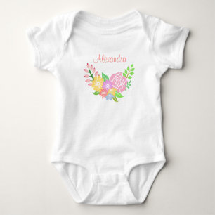 Body Monogramme Floral Baby Girl Baby Jersey Bodysuit