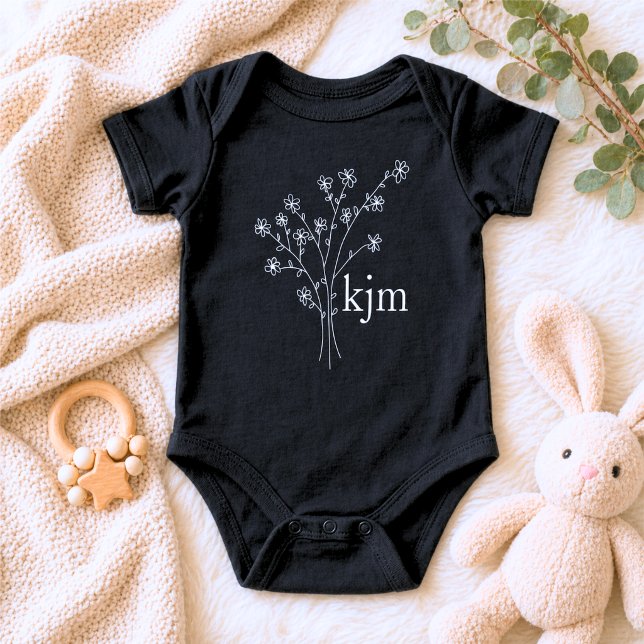 Body Monogramme Floral Minimaliste (Créateur téléchargé)