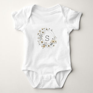 Body Monogramme floral personnalisé Baby Girl Boho Sage