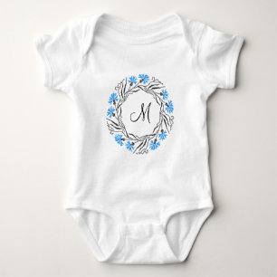 Body Monogramme initial du cercle de Cornflower de poin