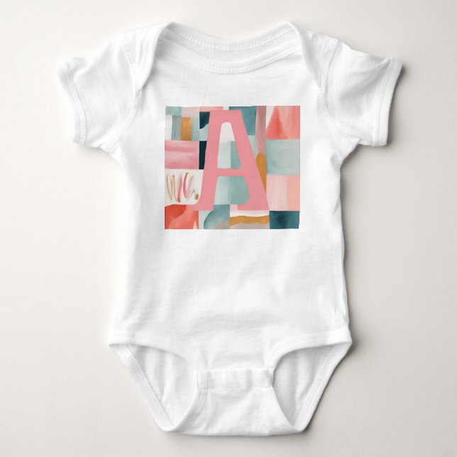 Body Monogramme lettre A en aquarelle abstraite moderne (Devant)