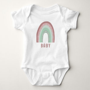 Body Monogramme Nom du bébé Earthy Boho Rainbow Baby Bo
