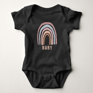 Body Monogramme Nom du bébé Earthy Boho Rainbow Neutral