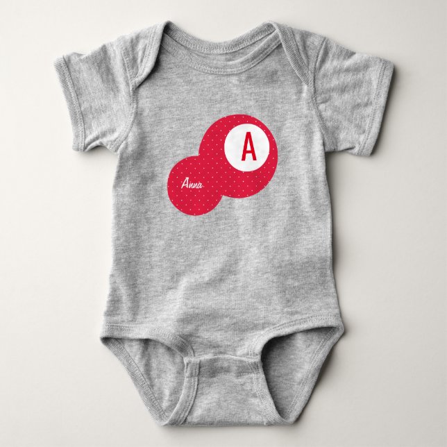Body Monogramme personnalisé Red Dotty (Devant)